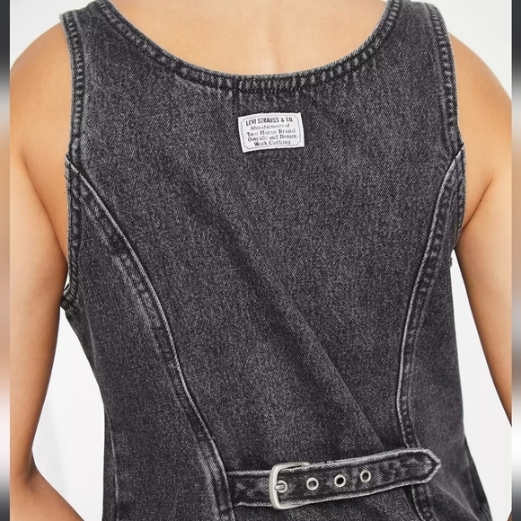 Levi's Tuli Denim Button Down Mini Dress Black Stonewash Size S - Picture 12 of 17